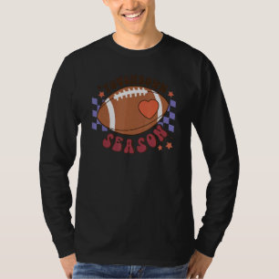 Touchdown Season Football Day Retro Groovy Chequer T-Shirt