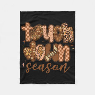 Touchdown Season Footll Checkered Footll Game Day Fleece Blanket