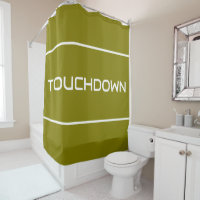 TOUCHDOWN Sleek Modern White Text Stripes On Olive