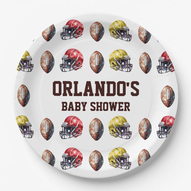 Touchdown Table Paper Plates Football Theme Party (Front)