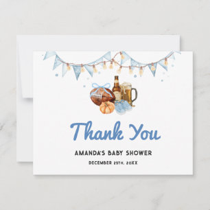 Touchdown Tiny Toes Football Couples Baby Shower Thank You Card