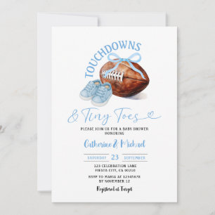 Touchdown & Tiny Toes Football Milk Baby Shower Invitation