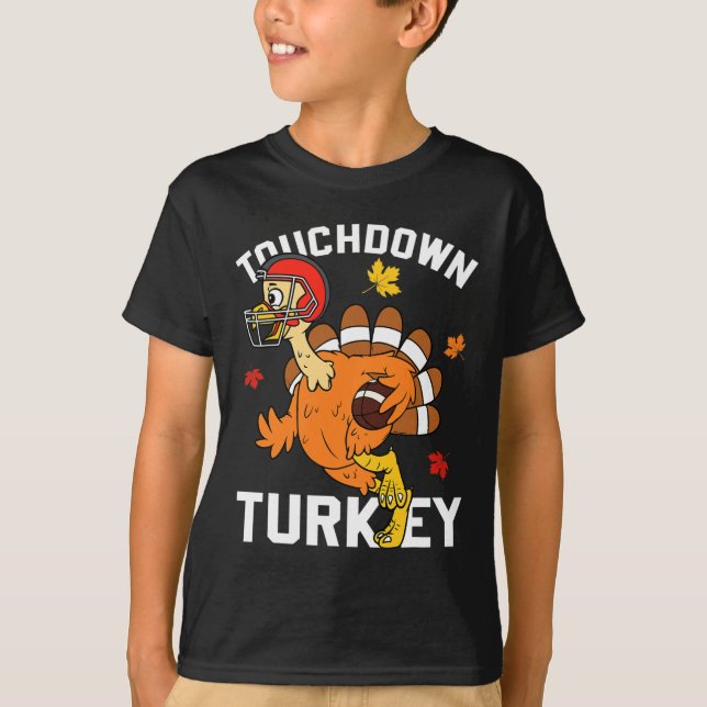 Touchdown Turkey Autumn Fall Y'all Thanksgiving US T-Shirt (Front)