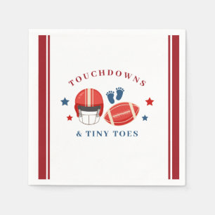 Touchdowns and Tiny toes, Football baby shower Napkin