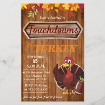 Touchdowns and Turkey Thanksgiving Invitation