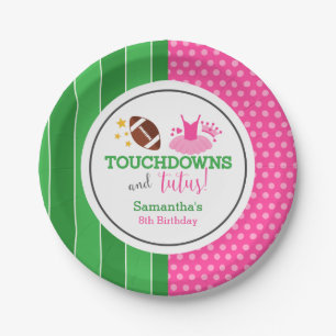 Touchdowns and Tutus Birthday Party Paper Plate