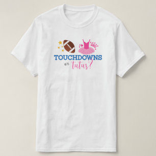 Touchdowns or Tutus Blue Pink Gender Reveal Men's T-Shirt