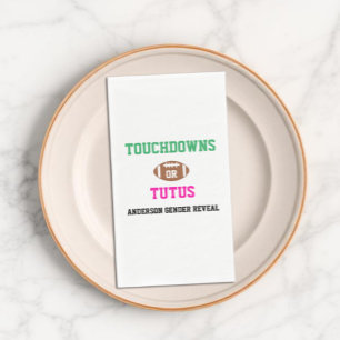 Touchdowns or Tutus Gender Reveal Napkin