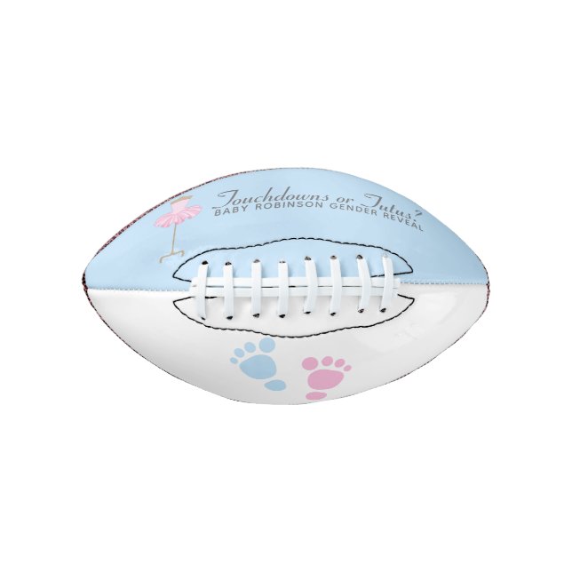 Touchdowns or Tutus Gender Reveal Party American Football (Front)
