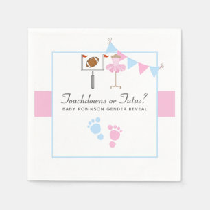 Touchdowns or Tutus Gender Reveal Party Napkin