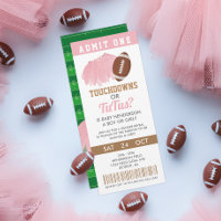 Touchdowns or Tutus Gender Reveal Ticket