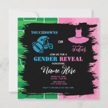 Touchdowns Tutus Pink Blue Gender Reveal