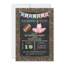 Touchdowns & Tutus Twins Birthday or Baby Shower