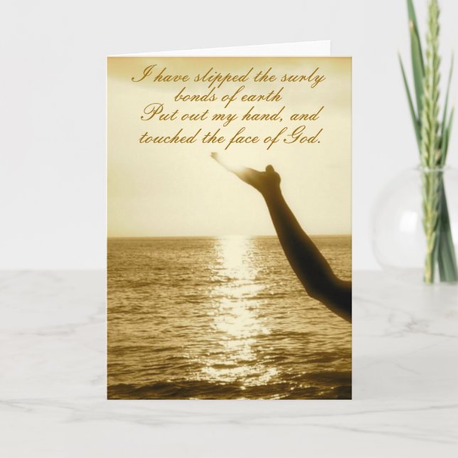 Touched the Face of God Inspirational Flight Poem Card (Front)