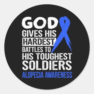 Touchest Soldiers Alopecia Awareness T Classic Round Sticker