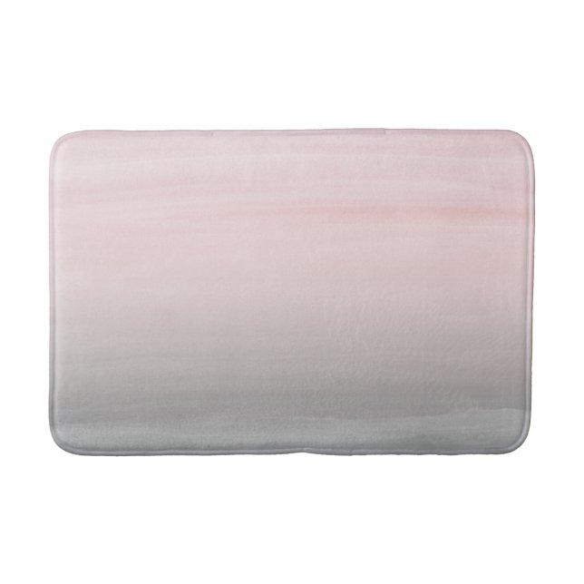 Touching Blush Grey Watercolor Abstract #4 Bath Mat (Front)