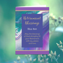 Touching, Christian retirement card