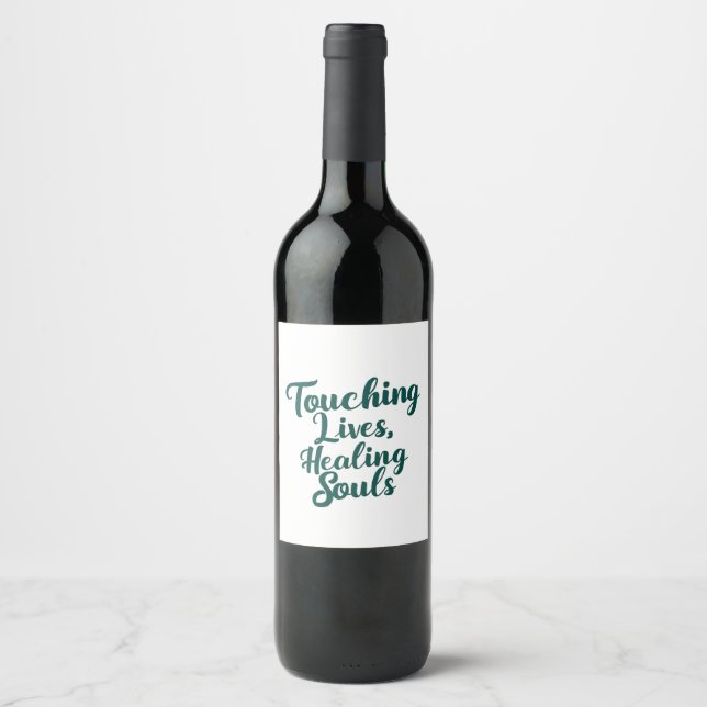 Touching Lives Healing Souls | Thanksgiving Wine Label (Front)