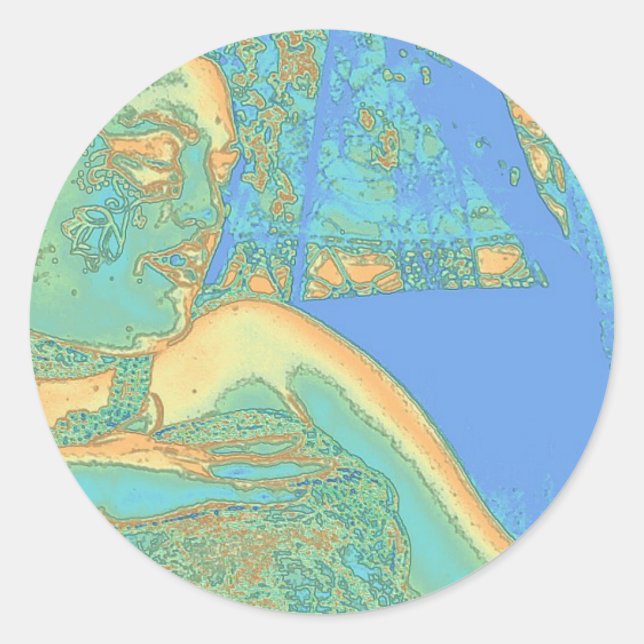 Touching Oshun Classic Round Sticker (Front)
