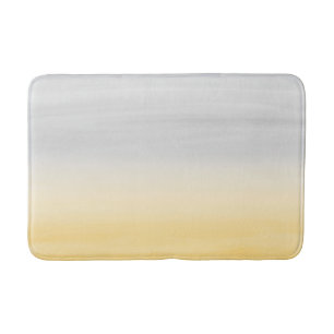 Touching Yellow Gray Watercolor Abstract #1 Bath Mat