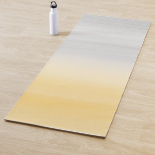 Touching Yellow Gray Watercolor Abstract #1 Yoga Mat