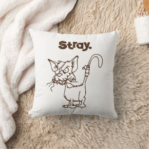 Tough Alley Cat Cartoon – Funny Tomcat Attitude Cushion