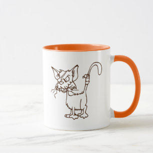 Tough Alley Cat Cartoon – Funny Tomcat Attitude Mug