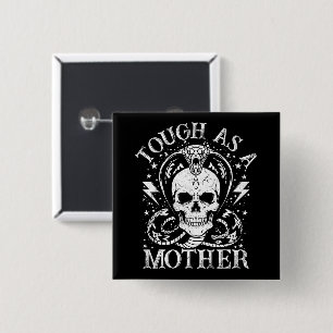 Tough As A Mother Funny Mum Motherhood Retro Humou 15 Cm Square Badge
