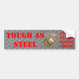 TOUGH AS STEEL USMC BUMPER STICKER