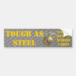 TOUGH AS STEEL USMC BUMPER STICKER