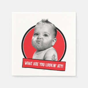 Tough Beared Baby Boy Napkin