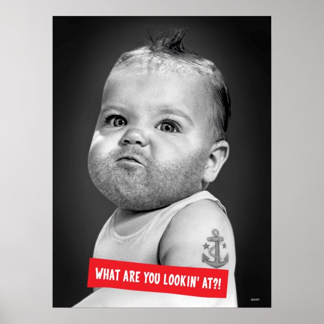 Tough Beared Baby Boy Poster (Front)