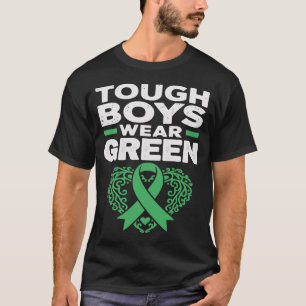 Tough Boys Wear Green Support Ribbon Men Boys T-Shirt