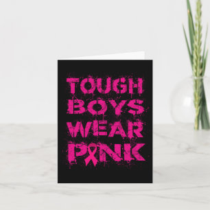 Tough Boys Wear Pink Breast Cancer Awareness Kids  Card