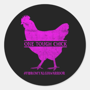 Tough Chick Fibromyalgia Warrior - Awareness  Classic Round Sticker