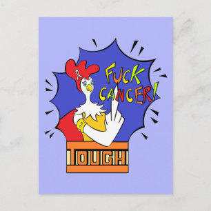Tough Chick White Ribbon F**k Cancer Postcard