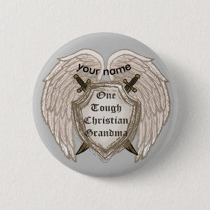 Tough Christian Grandma  pin button