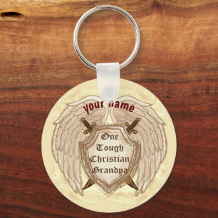 Tough Christian Grandpa  keychain