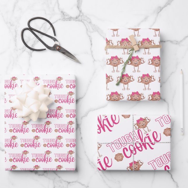 Tough Cookie Wrapping Paper Flat Sheet Set of 3 (Front)
