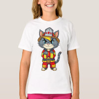 Tough Firefighter Cat – 90s Cartoon Style