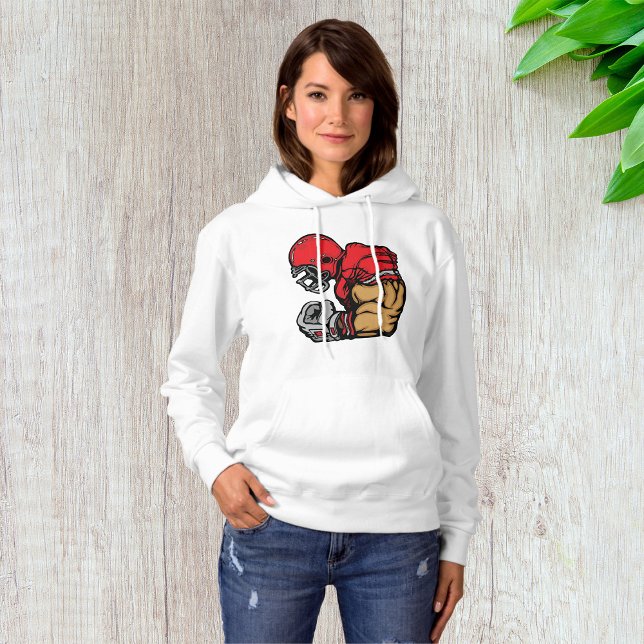 Tough Football Warrior Mascot Red Helmet Muscle  Hoodie (Creator Uploaded)