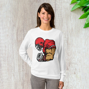 Tough Football Warrior Mascot Red Helmet Muscle T-Shirt