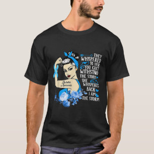 Tough Girl Ribbon I Am The Storm Diabetes Awarenes T-Shirt