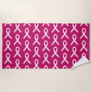 Tough Guys Wear Pink Breast Cancer Awareness Beach Towel