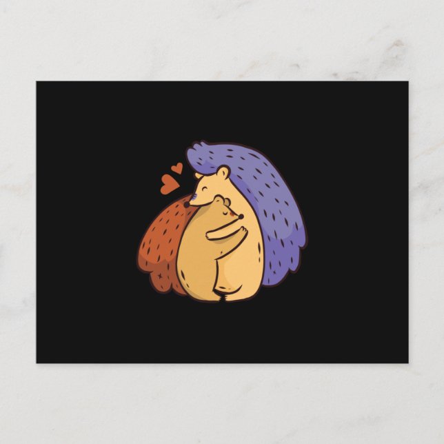 Tough Hedgehog Love Postcard (Front)