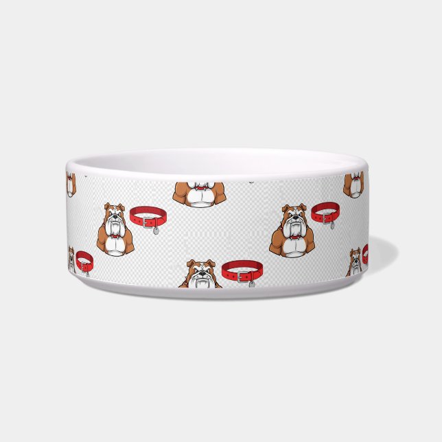 Tough & Loyal Bulldog Personalised Dog Bowl (Front)