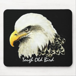 Tough Old Bird Fun Quote Bald Eagle Painting Mouse Mat