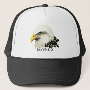 Tough Old Bird Fun Quote Bald Eagle Painting Trucker Hat