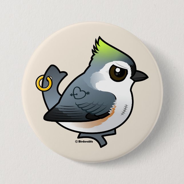 Tough Titmouse 7.5 Cm Round Badge (Front)