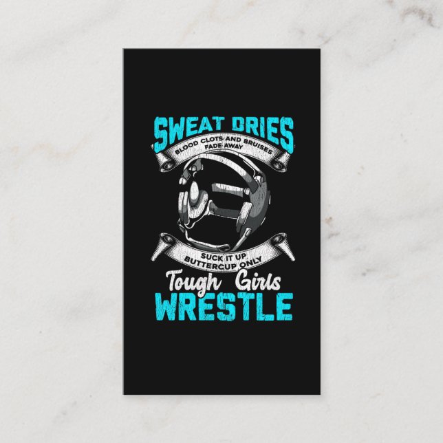 Tough Wrestling Girl Gift Bruises Sport Woman Business Card (Front)